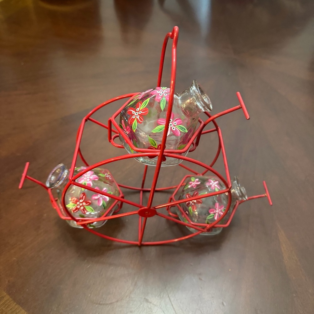 PARASOL BRAND RED FERRIS WHEEL HUMMINGBIRD FEEDER - Picture 2 of 10